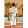 imageCOOFANDY Mens Hawaiian Shirt Short Sleeve Floral Button Down Shirts Tropical Summer Beach Shirts Camp Collar ShirtW Palm Leaf