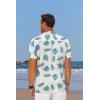 imageCOOFANDY Mens Hawaiian Shirt Short Sleeve Floral Button Down Shirts Tropical Summer Beach Shirts Camp Collar ShirtWhite Palm Leaf