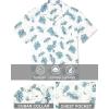 imageCOOFANDY Mens Hawaiian Shirt Short Sleeve Floral Button Down Shirts Tropical Summer Beach Shirts Camp Collar ShirtWhite Palm Leaf