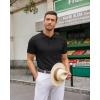 imageCOOFANDY Mens Knit Polo Shirts Casual Short Sleeve Button Down Polo Shirt Classic Golf ShirtsAll Black