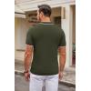 imageCOOFANDY Mens Knit Polo Shirts Casual Short Sleeve Button Down Polo Shirt Classic Golf ShirtsArmy Green White Striped