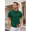 imageCOOFANDY Mens Knit Polo Shirts Casual Short Sleeve Button Down Polo Shirt Classic Golf ShirtsDark Green