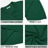 imageCOOFANDY Mens Knit Polo Shirts Casual Short Sleeve Button Down Polo Shirt Classic Golf ShirtsDark Green