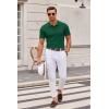 imageCOOFANDY Mens Knit Polo Shirts Casual Short Sleeve Button Down Polo Shirt Classic Golf ShirtsDark Green