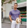 imageCOOFANDY Mens Knit Polo Shirts Casual Short Sleeve Button Down Polo Shirt Classic Golf ShirtsLight Purple