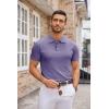 imageCOOFANDY Mens Knit Polo Shirts Casual Short Sleeve Button Down Polo Shirt Classic Golf ShirtsLight Purple