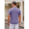 imageCOOFANDY Mens Knit Polo Shirts Casual Short Sleeve Button Down Polo Shirt Classic Golf ShirtsLight Purple