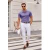 imageCOOFANDY Mens Knit Polo Shirts Casual Short Sleeve Button Down Polo Shirt Classic Golf ShirtsLight Purple