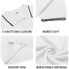 imageCOOFANDY Mens Knit Polo Shirts Casual Short Sleeve Button Down Polo Shirt Classic Golf ShirtsWhite Black Striped