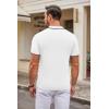 imageCOOFANDY Mens Knit Polo Shirts Casual Short Sleeve Button Down Polo Shirt Classic Golf ShirtsWhite Black Striped