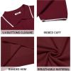 imageCOOFANDY Mens Knit Polo Shirts Casual Short Sleeve Button Down Polo Shirt Classic Golf ShirtsWine Red White Striped
