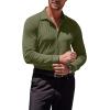 imageCOOFANDY Mens Muscle Fit Dress Shirts WrinkleFree Long Sleeve Casual Button Down ShirtsArmy Green