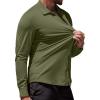 imageCOOFANDY Mens Muscle Fit Dress Shirts WrinkleFree Long Sleeve Casual Button Down ShirtsArmy Green