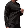 imageCOOFANDY Mens Muscle Fit Dress Shirts WrinkleFree Long Sleeve Casual Button Down ShirtsBlack