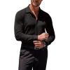 imageCOOFANDY Mens Muscle Fit Dress Shirts WrinkleFree Long Sleeve Casual Button Down ShirtsBlack