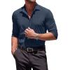 imageCOOFANDY Mens Muscle Fit Dress Shirts WrinkleFree Long Sleeve Casual Button Down ShirtsDark Blue