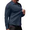 imageCOOFANDY Mens Muscle Fit Dress Shirts WrinkleFree Long Sleeve Casual Button Down ShirtsDark Blue