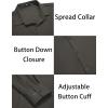 imageCOOFANDY Mens Muscle Fit Dress Shirts WrinkleFree Long Sleeve Casual Button Down ShirtsDark Grey