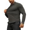 imageCOOFANDY Mens Muscle Fit Dress Shirts WrinkleFree Long Sleeve Casual Button Down ShirtsDark Grey