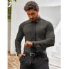 imageCOOFANDY Mens Muscle Fit Dress Shirts WrinkleFree Long Sleeve Casual Button Down ShirtsDark Grey