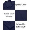 imageCOOFANDY Mens Muscle Fit Dress Shirts WrinkleFree Long Sleeve Casual Button Down ShirtsDeep Blue
