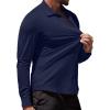 imageCOOFANDY Mens Muscle Fit Dress Shirts WrinkleFree Long Sleeve Casual Button Down ShirtsDeep Blue