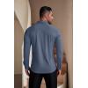 imageCOOFANDY Mens Muscle Fit Dress Shirts WrinkleFree Long Sleeve Casual Button Down ShirtsDenim Blue