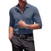 imageCOOFANDY Mens Muscle Fit Dress Shirts WrinkleFree Long Sleeve Casual Button Down ShirtsDenim Blue