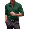 imageCOOFANDY Mens Muscle Fit Dress Shirts WrinkleFree Long Sleeve Casual Button Down ShirtsGreen