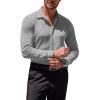 imageCOOFANDY Mens Muscle Fit Dress Shirts WrinkleFree Long Sleeve Casual Button Down ShirtsLight Grey