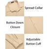 imageCOOFANDY Mens Muscle Fit Dress Shirts WrinkleFree Long Sleeve Casual Button Down ShirtsLight Khaki