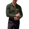 imageCOOFANDY Mens Muscle Fit Dress Shirts WrinkleFree Long Sleeve Casual Button Down ShirtsOlive Green