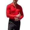 imageCOOFANDY Mens Muscle Fit Dress Shirts WrinkleFree Long Sleeve Casual Button Down ShirtsRed