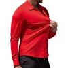 imageCOOFANDY Mens Muscle Fit Dress Shirts WrinkleFree Long Sleeve Casual Button Down ShirtsRed