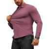 imageCOOFANDY Mens Muscle Fit Dress Shirts WrinkleFree Long Sleeve Casual Button Down ShirtsRed Purple