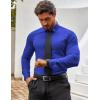 imageCOOFANDY Mens Muscle Fit Dress Shirts WrinkleFree Long Sleeve Casual Button Down ShirtsRoyal Blue