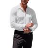 imageCOOFANDY Mens Muscle Fit Dress Shirts WrinkleFree Long Sleeve Casual Button Down ShirtsWhite