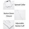 imageCOOFANDY Mens Muscle Fit Dress Shirts WrinkleFree Long Sleeve Casual Button Down ShirtsWhite