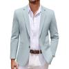 imageCOOFANDY Mens Casual Knit Blazer Two Button Lightweight Sport Coats Suit JacketLight Blue