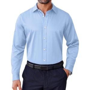 imageCOOFANDY Mens Dress Shirt Long Sleeve Wrinkle Free Formal Shirts Business Casual Button Down ShirtsBlue