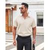 imageCOOFANDY Mens Casual Button Down Shirt Short Sleeve Wrinkle Free Dress Shirt Beach Summer Wedding ShirtBeige