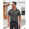 imageCOOFANDY Mens Casual Button Down Shirt Short Sleeve Wrinkle Free Dress Shirt Beach Summer Wedding ShirtDark Grey