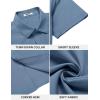 imageCOOFANDY Mens Casual Button Down Shirt Short Sleeve Wrinkle Free Dress Shirt Beach Summer Wedding ShirtGrey Blue