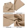 imageCOOFANDY Mens Casual Button Down Shirt Short Sleeve Wrinkle Free Dress Shirt Beach Summer Wedding ShirtKhaki