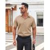 imageCOOFANDY Mens Casual Button Down Shirt Short Sleeve Wrinkle Free Dress Shirt Beach Summer Wedding ShirtKhaki