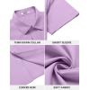 imageCOOFANDY Mens Casual Button Down Shirt Short Sleeve Wrinkle Free Dress Shirt Beach Summer Wedding ShirtLavender