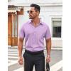 imageCOOFANDY Mens Casual Button Down Shirt Short Sleeve Wrinkle Free Dress Shirt Beach Summer Wedding ShirtLavender