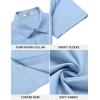 imageCOOFANDY Mens Casual Button Down Shirt Short Sleeve Wrinkle Free Dress Shirt Beach Summer Wedding ShirtLight Blue