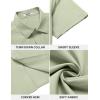 imageCOOFANDY Mens Casual Button Down Shirt Short Sleeve Wrinkle Free Dress Shirt Beach Summer Wedding ShirtLight Green
