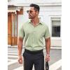 imageCOOFANDY Mens Casual Button Down Shirt Short Sleeve Wrinkle Free Dress Shirt Beach Summer Wedding ShirtLight Green